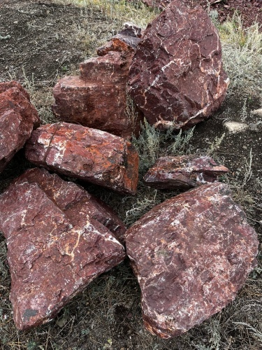 Ландшафтные глыбы красно-фиолетовые 200-1000 килограмм купить в Южноуральске